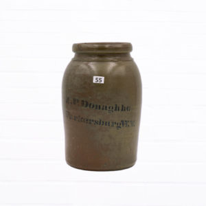 10" Blue Decorated Stoneware Canning Jar. A.P. Donaghho. Parkersburg, WV